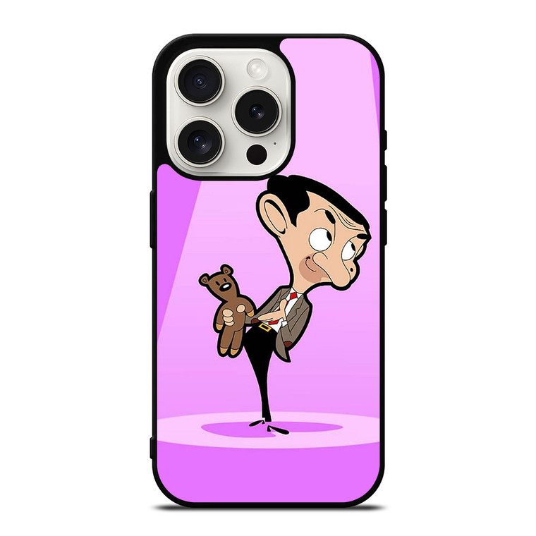 MR BEAN AND TEDDY BEAR CARTOON iPhone 15 Pro Case Cover MR BEAN AND TEDDY BEAR CARTOON iPhone 15 Pro Case Cover