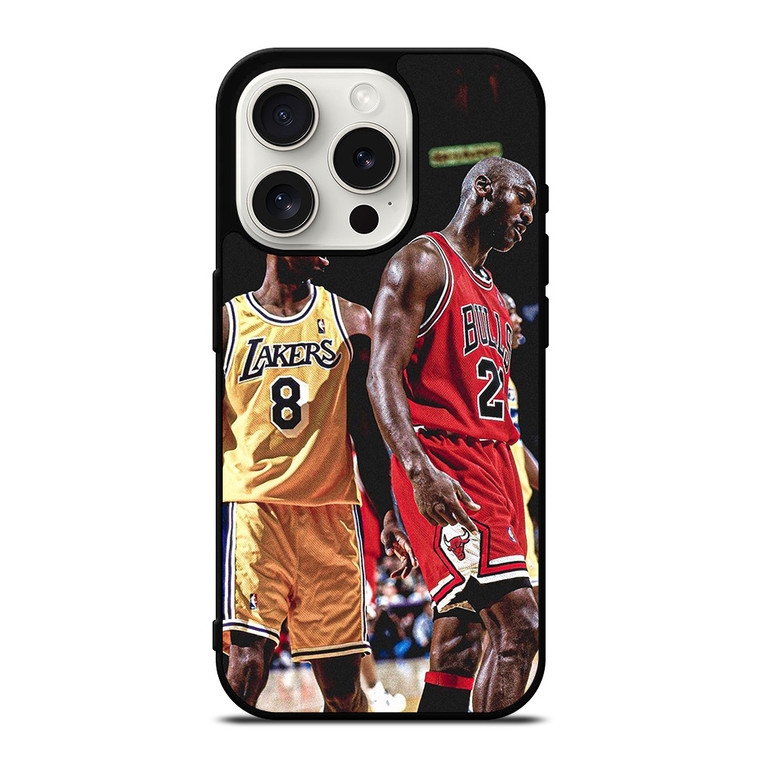 NBA LEGENDS KOBE BRYANT MICHAEL JORDAN iPhone 15 Pro Case Cover