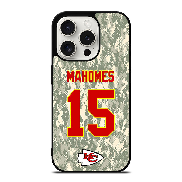 PATRICK MAHOMES KANSAS CITY CHIEFS CAMO KIT iPhone 15 Pro Case Cover