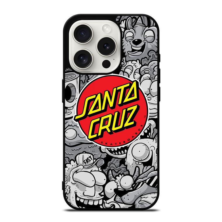 SANTA CRUZ SKATEBOARD DOODLE CARTOON iPhone 15 Pro Case Cover