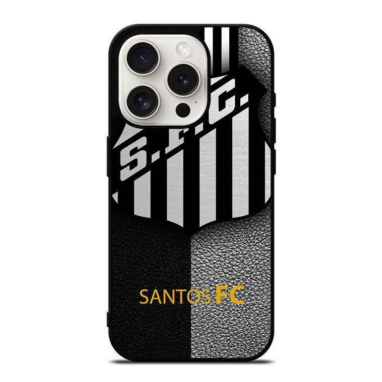 SANTOS FC FOOTBALL LEATHER LOGO iPhone 15 Pro Case Cover