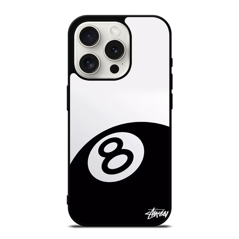 STUSSY 8 BALL BLACK iPhone 15 Pro Case Cover