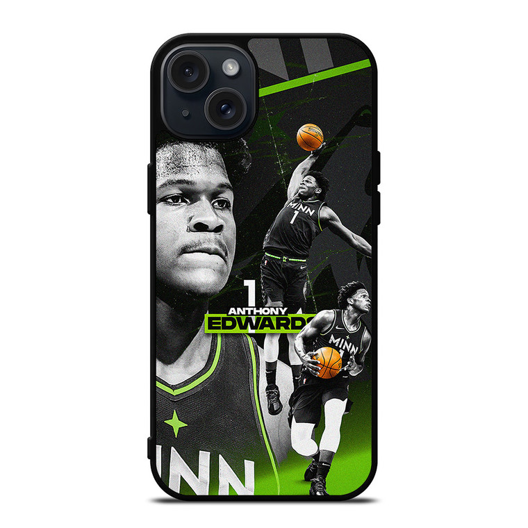 ANTHONY EDWARDS MINNESOTA TIMBERWOLVES iPhone 15 Plus Case Cover