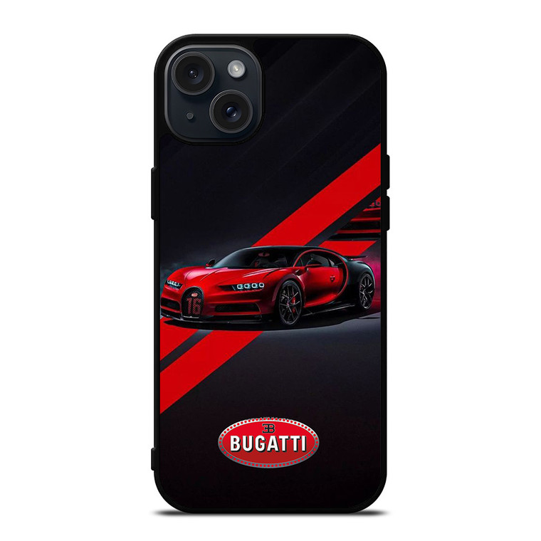 BUGATTI SUPER CAR RED LOGO iPhone 15 Plus Case Cover