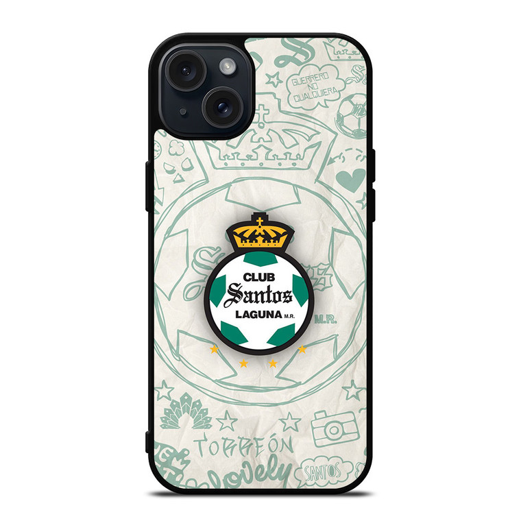 CLUB SANTOS LAGUNA SCRIBBLE LOGO iPhone 15 Plus Case Cover