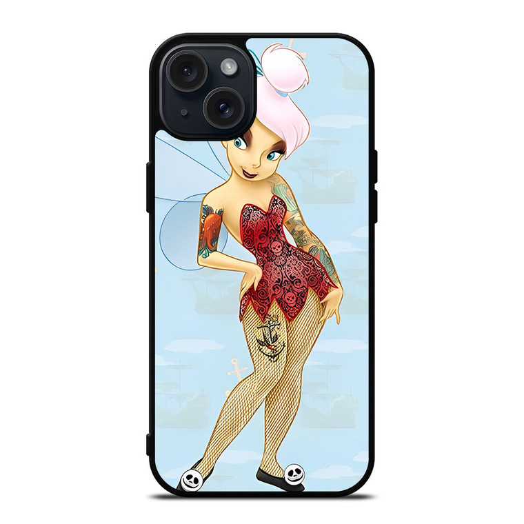 DISNEY TINKERBELL GOTHIC TATOOED CARTOON iPhone 15 Plus Case Cover