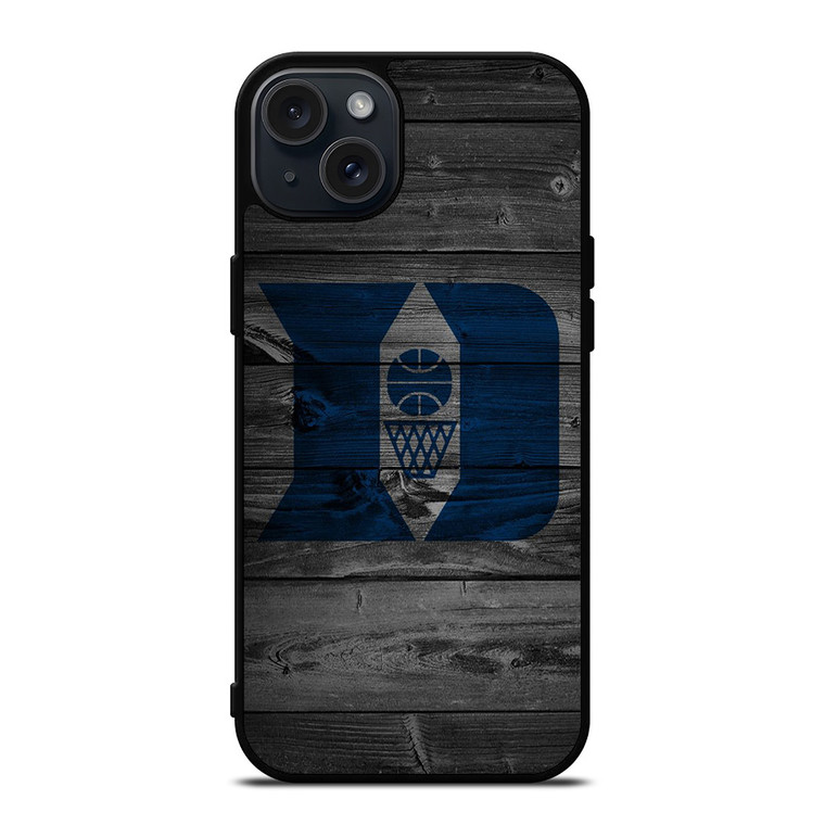 DUKE BLUE DEVILS BASKETBALL WOOD LOGO iPhone 15 Plus Case Cover