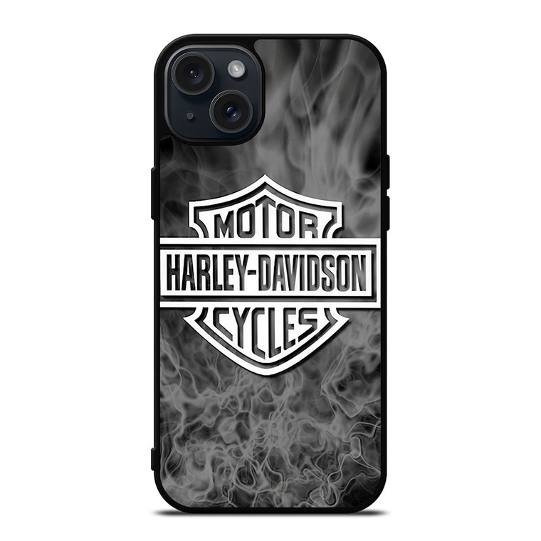 HARLEY DAVIDSON MOTORCYCLES SMOKE LOGO iPhone 15 Plus Case Cover HARLEY DAVIDSON MOTORCYCLES SMOKE LOGO iPhone 15 Plus Case Cover