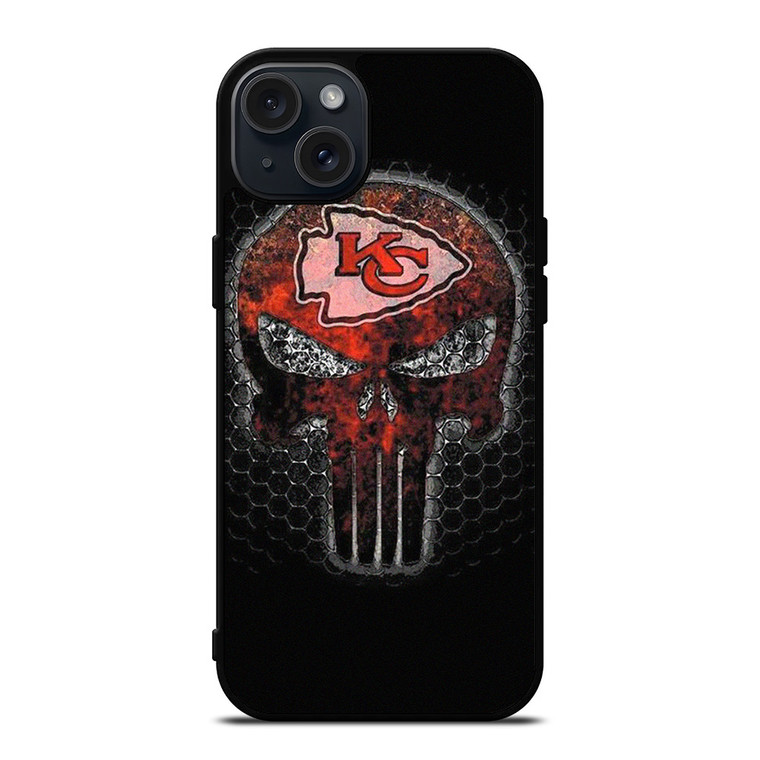 KANSAS CITY CHIEF PUNISHER SKULL LOGO iPhone 15 Plus Case Cover