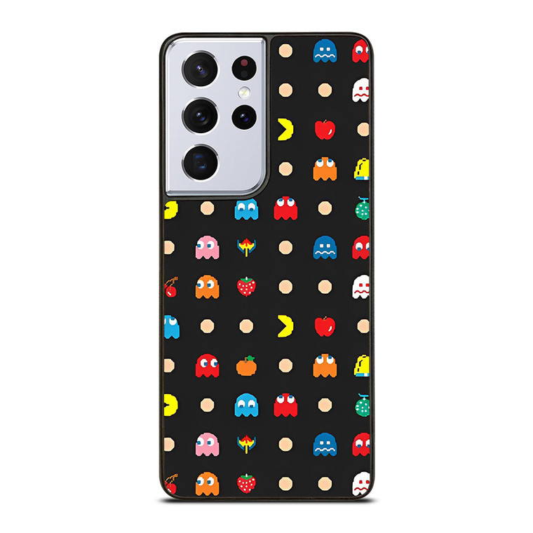 PAC MAN DOODLE PATTERN  Samsung Galaxy S21 Ultra Case Cover
