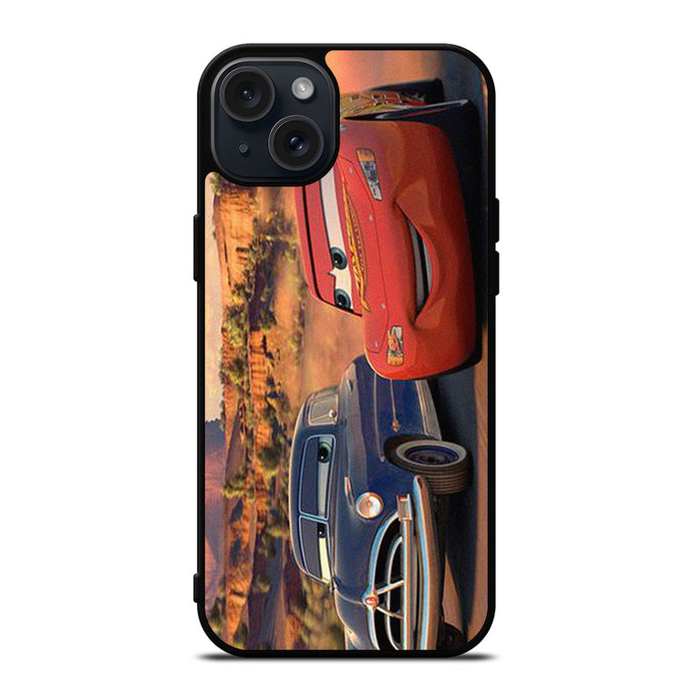 LIGHTNING MCQUEEN AND DOG HUDSON CARS iPhone 15 Plus Case Cover
