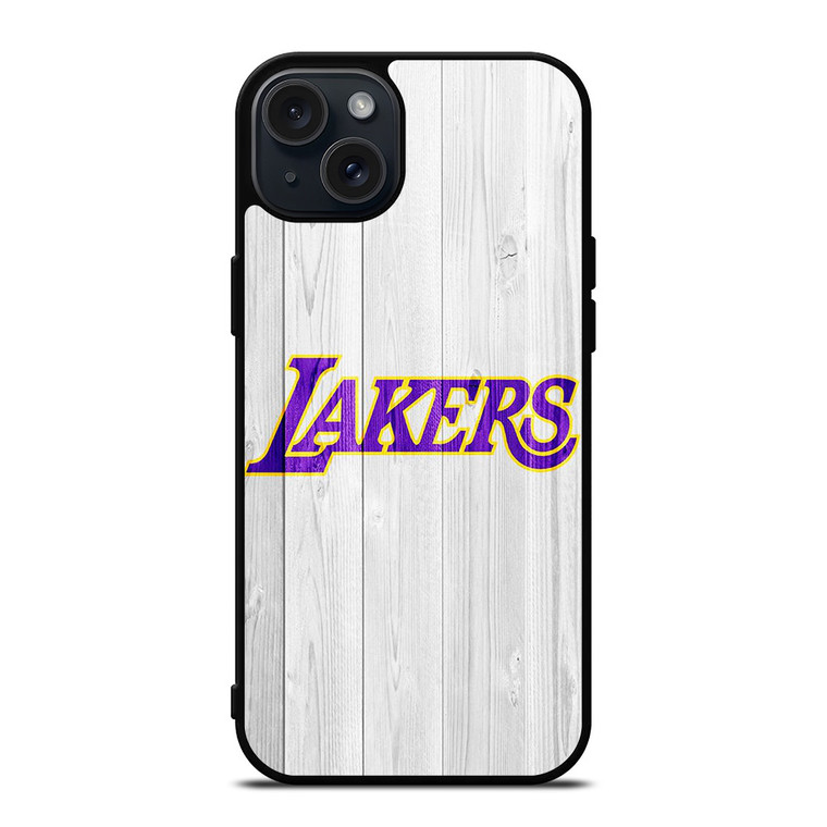 LOS ANGELES LA LAKERS WHITE WOOD iPhone 15 Plus Case Cover