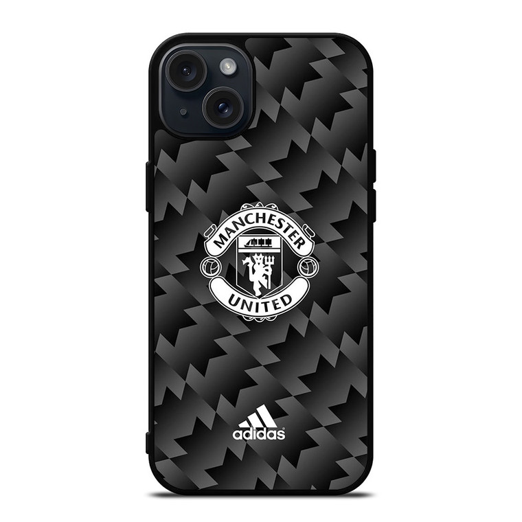 MANCHESTER UNITED ADIDAS BLACK KIT iPhone 15 Plus Case Cover