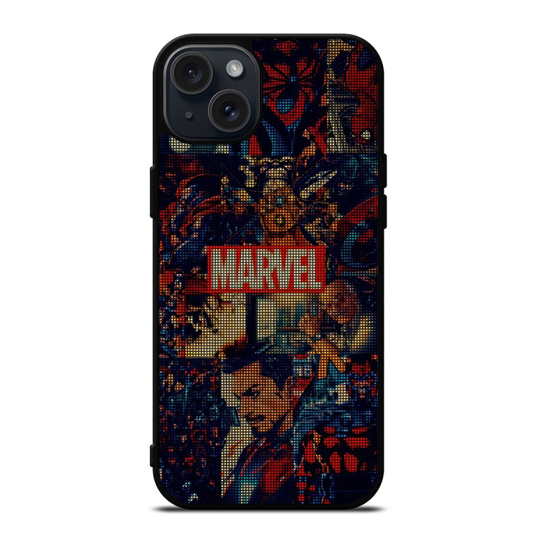MARVEL COMICS HALFTONE COLLAGE iPhone 15 Plus Case Cover
