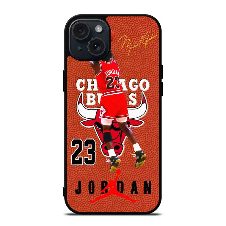 MICHAEL JORDAN BULLS SPALDING iPhone 15 Plus Case Cover