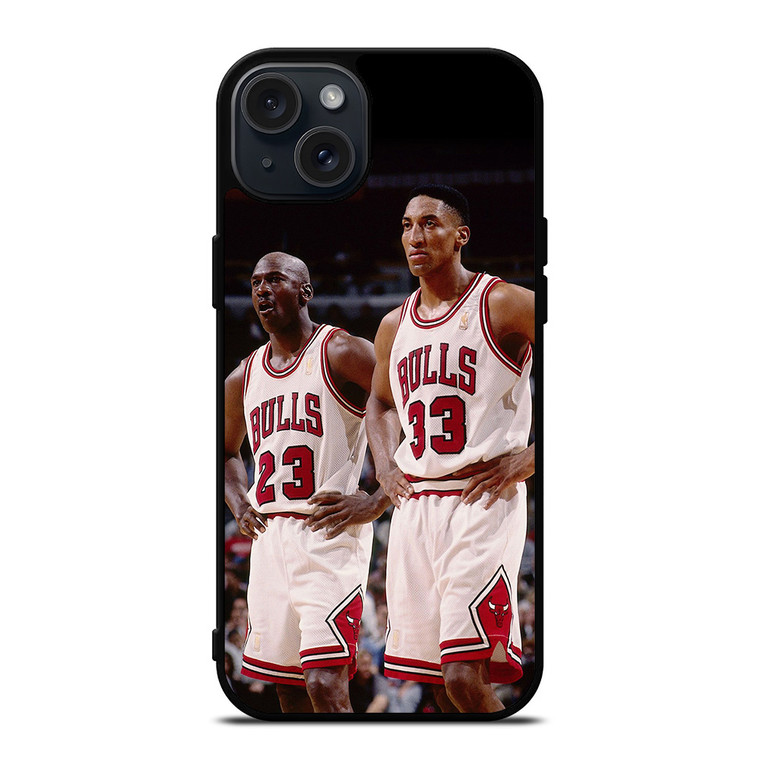 MICHAEL JORDAN X SCOTTIE PIPPEN CHICAGO BULLS iPhone 15 Plus Case Cover