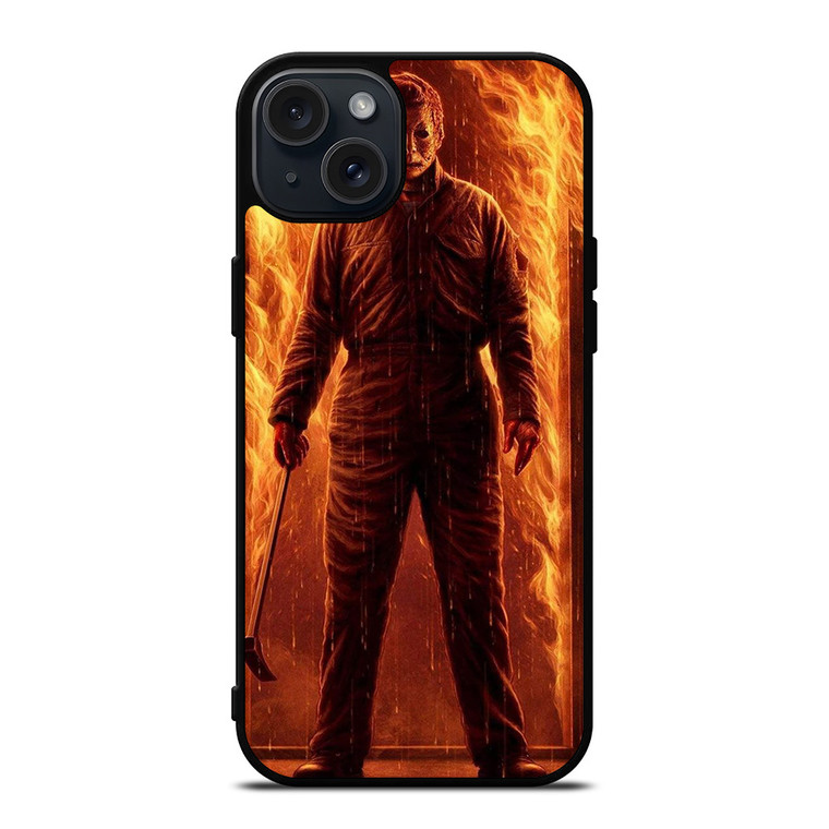 MICHAEL MYERS HALLOWEEN IN FIRE iPhone 15 Plus Case Cover MICHAEL MYERS HALLOWEEN IN FIRE iPhone 15 Plus Case Cover