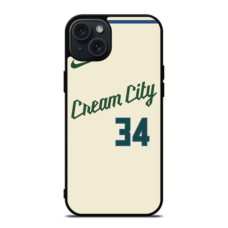MILAUKEE BUCKS CREAM CITY NBA KIT iPhone 15 Plus Case Cover MILAUKEE BUCKS CREAM CITY NBA KIT iPhone 15 Plus Case Cover