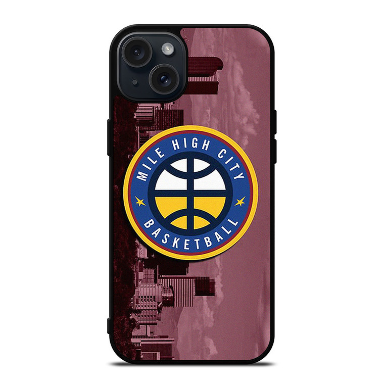 MILE HIGH CITY BASKETBALL BADGE iPhone 15 Plus Case Cover MILE HIGH CITY BASKETBALL BADGE iPhone 15 Plus Case Cover