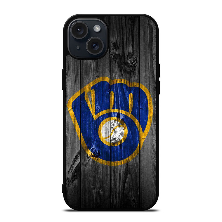 MILWAUKEE BREWERS BASEBALL WOOD LOGO iPhone 15 Plus Case Cover MILWAUKEE BREWERS BASEBALL WOOD LOGO iPhone 15 Plus Case Cover
