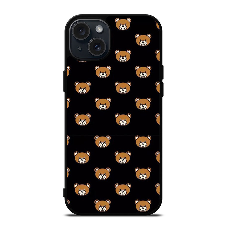 MOSCHINO TOY BEAR PATTERN iPhone 15 Plus Case Cover MOSCHINO TOY BEAR PATTERN iPhone 15 Plus Case Cover