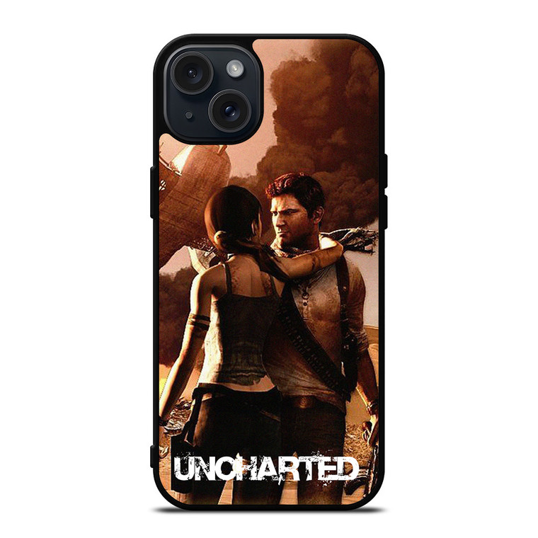NATHAN DRAKE LARA CROFT UNCHARTED iPhone 15 Plus Case Cover NATHAN DRAKE LARA CROFT UNCHARTED iPhone 15 Plus Case Cover
