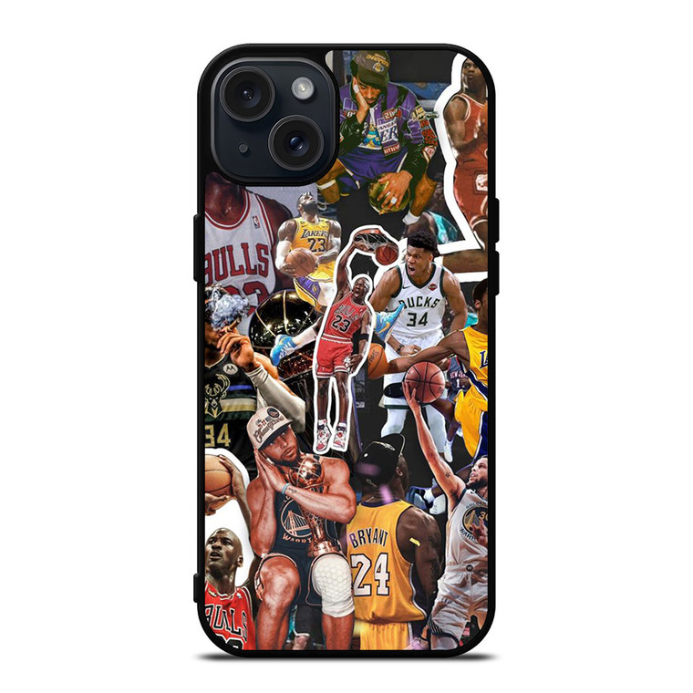 NBA BASKETBALL LEGENDS COLLAGE iPhone 15 Plus Case Cover NBA BASKETBALL LEGENDS COLLAGE iPhone 15 Plus Case Cover