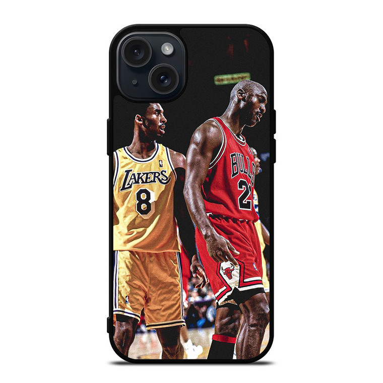 NBA LEGENDS KOBE BRYANT MICHAEL JORDAN iPhone 15 Plus Case Cover