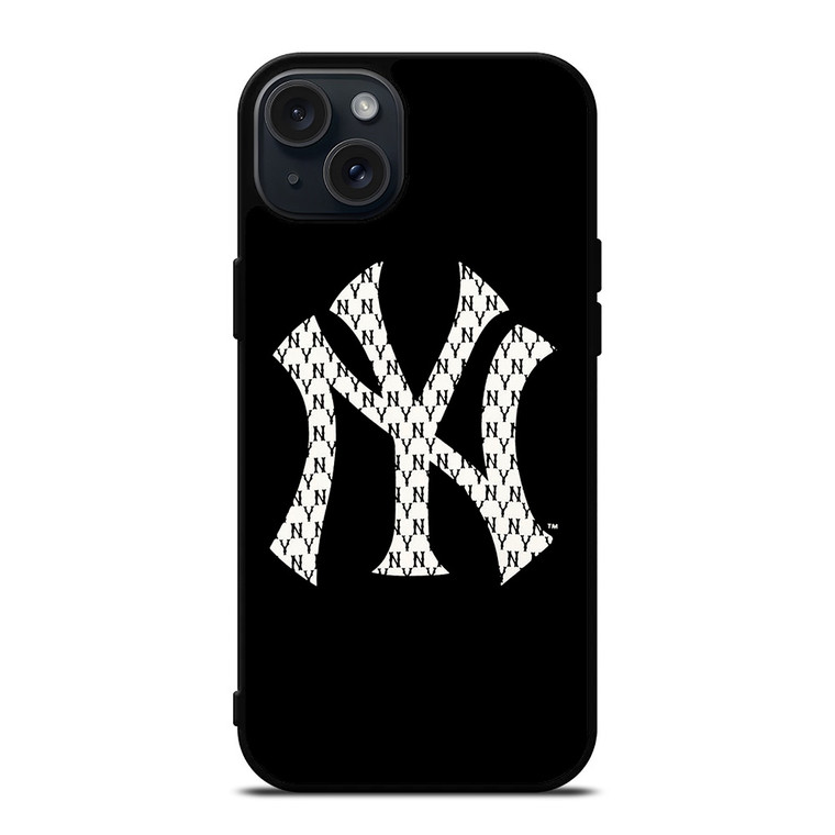 NEW YORK YANKEES NY LOGO PATTERN iPhone 15 Plus Case Cover NEW YORK YANKEES NY LOGO PATTERN iPhone 15 Plus Case Cover