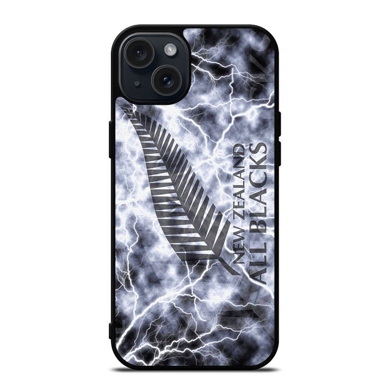 NEW ZEALAND ALL BLACK LIGHTNING LOGO iPhone 15 Plus Case Cover