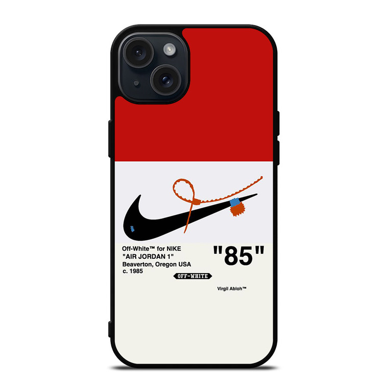 NIKE AIR JORDAN 1OFF WHITE RED iPhone 15 Plus Case Cover NIKE AIR JORDAN 1OFF WHITE RED iPhone 15 Plus Case Cover