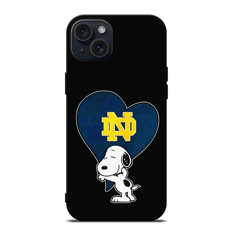 NOTRE DAME FIGHTING IRISH SNOOPY iPhone 15 Plus Case Cover
