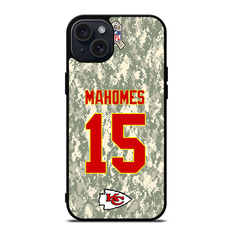PATRICK MAHOMES KANSAS CITY CHIEFS CAMO KIT iPhone 15 Plus Case Cover