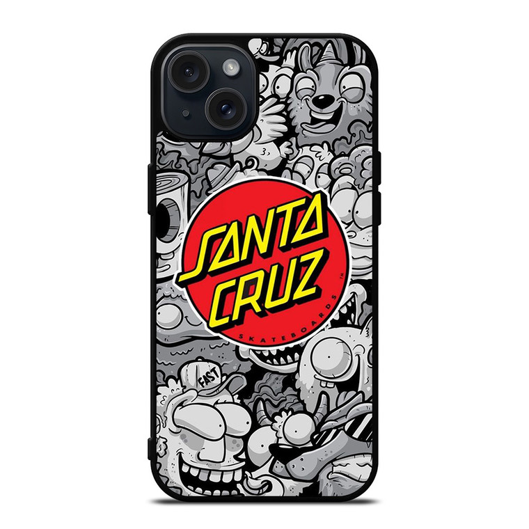 SANTA CRUZ SKATEBOARD DOODLE CARTOON iPhone 15 Plus Case Cover