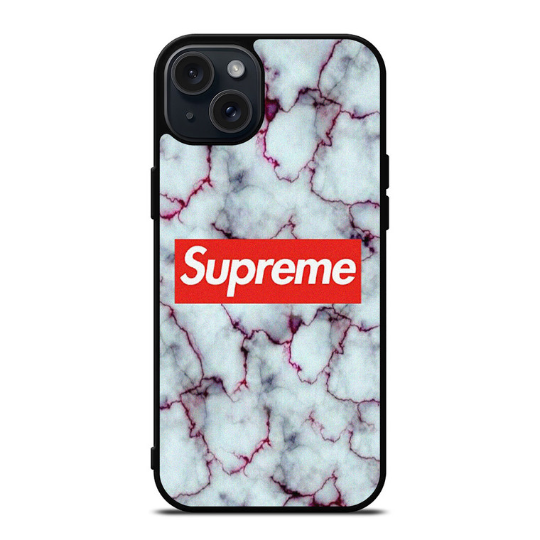 SUPREME MARBLE TEXTURE iPhone 15 Plus Case Cover