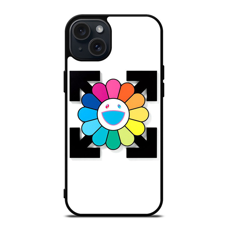 TAKASHI MURAKAMI SMILEY FLOWER OFF WHITE iPhone 15 Plus Case Cover