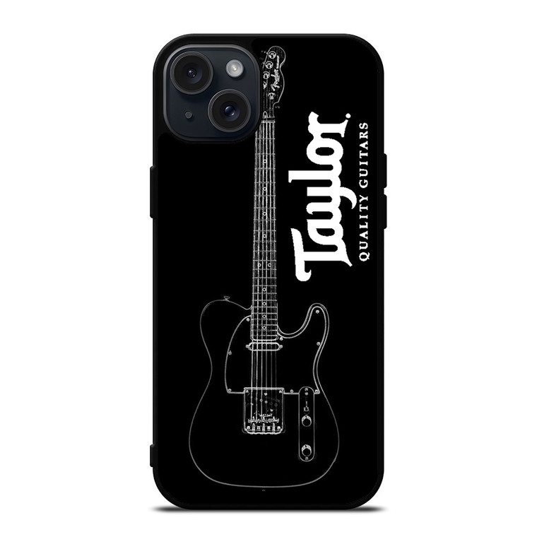 TAYLOR GUITARS BLACK LOGO iPhone 15 Plus Case Cover
