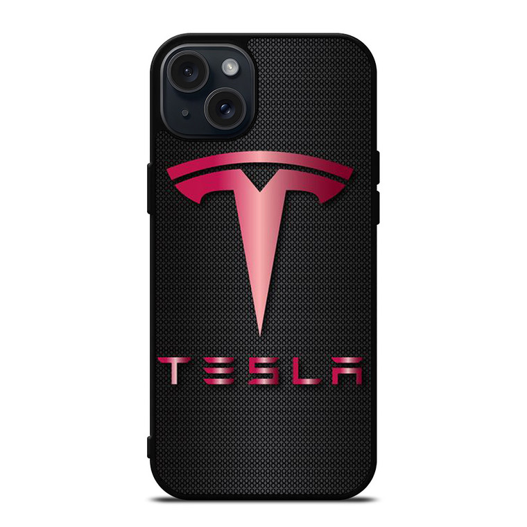 TESLA RED CARBON iPhone 15 Plus Case Cover TESLA RED CARBON iPhone 15 Plus Case Cover