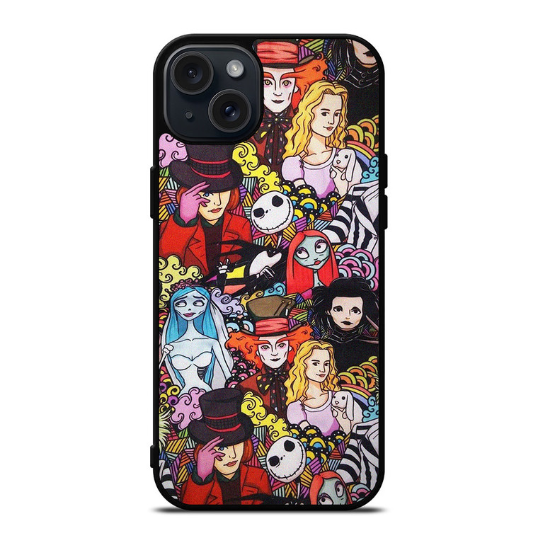 TIM BURTON HORROR MOVIE COLLAGE iPhone 15 Plus Case Cover