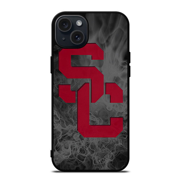 USC TROJANS FOOTBALL SMOKED LOGO iPhone 15 Plus Case Cover