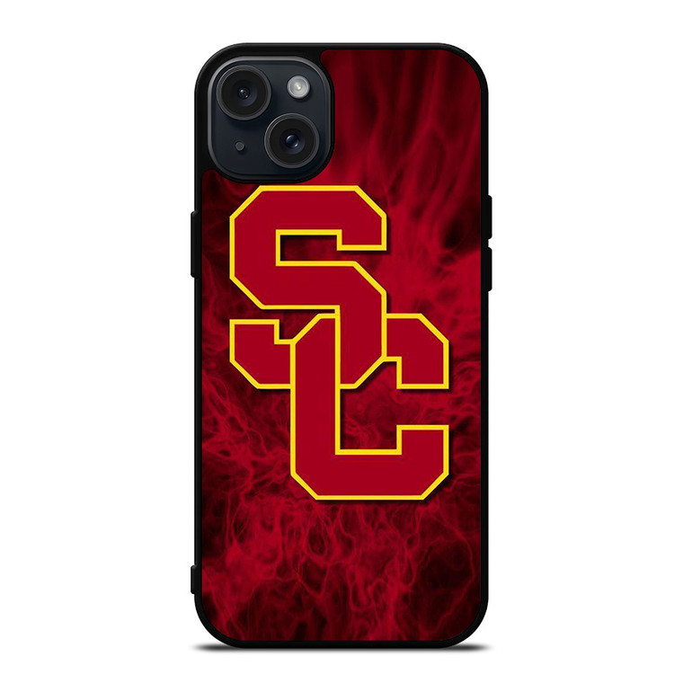 USC TROJANS RED SMOKED LOGO iPhone 15 Plus Case Cover