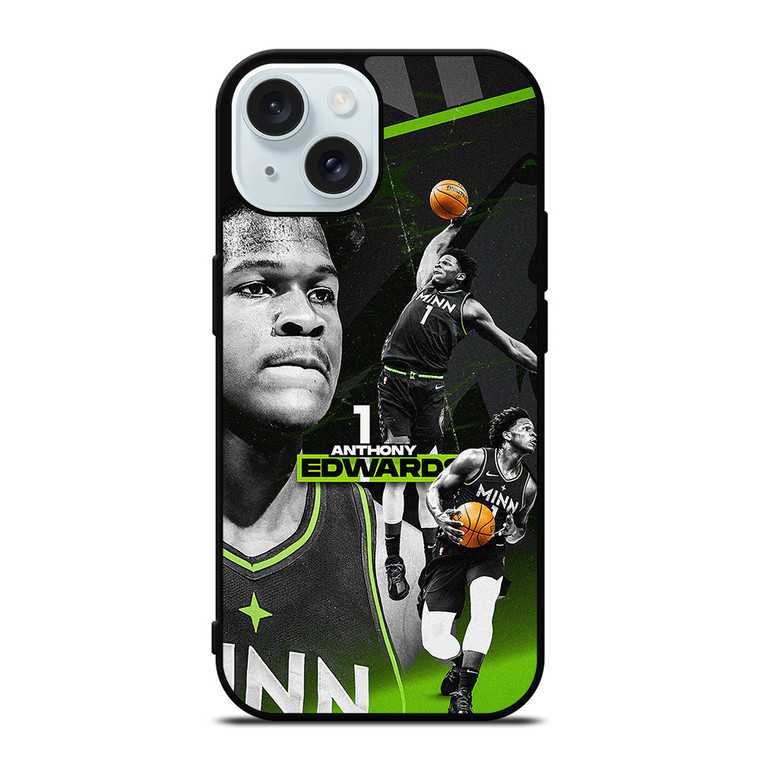 ANTHONY EDWARDS MINNESOTA TIMBERWOLVES iPhone 15 Case Cover