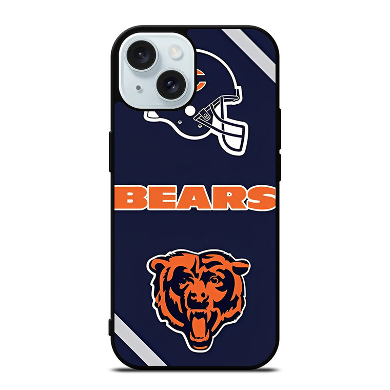 CHICAGO BEARS FOOTBALL HELMET LOGO iPhone 15 Case Cover