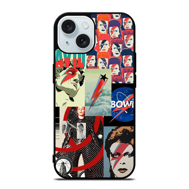 DAVID BOWIE ART COLLAGE iPhone 15 Case Cover