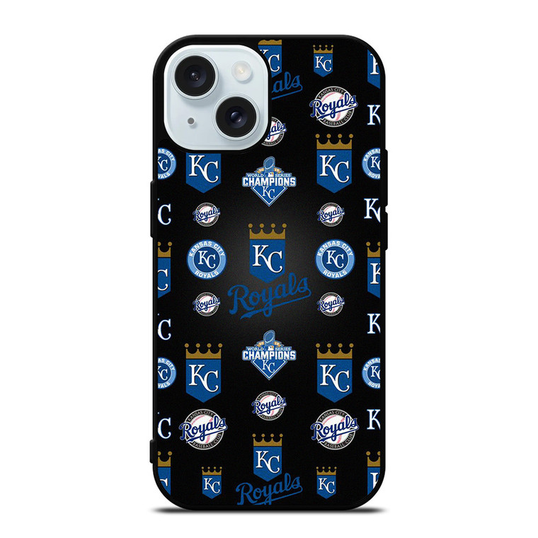 KANSAS CITY ROYALS LOGO PATTERN iPhone 15 Case Cover