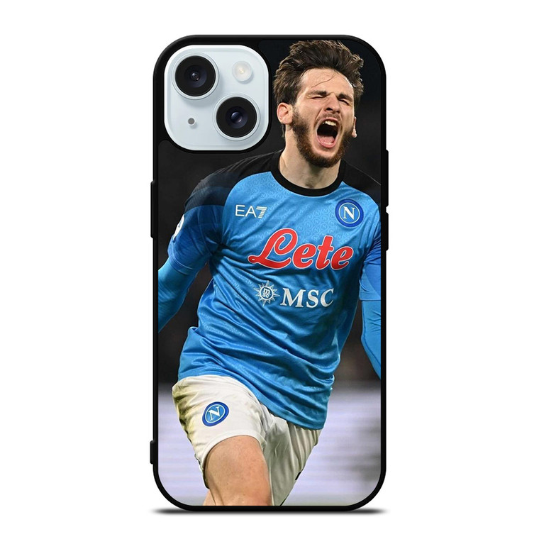 KHVICHA KVARATSKHELIA NAPOLI FOOTBALL iPhone 15 Case Cover