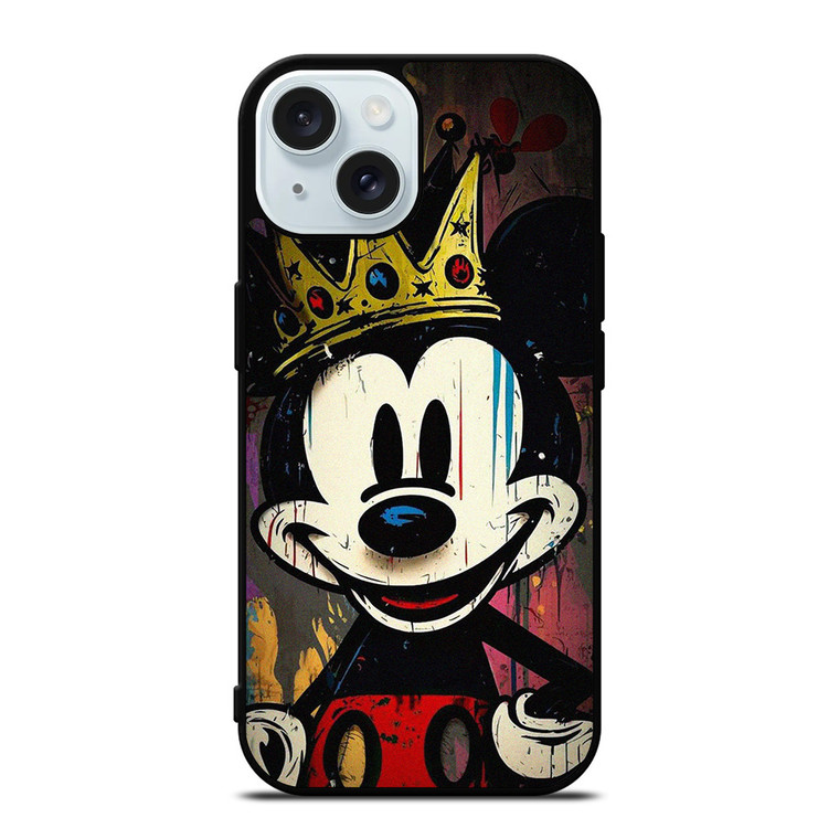 KING MICKEY MOUSE BRUSHED ART iPhone 15 Case Cover