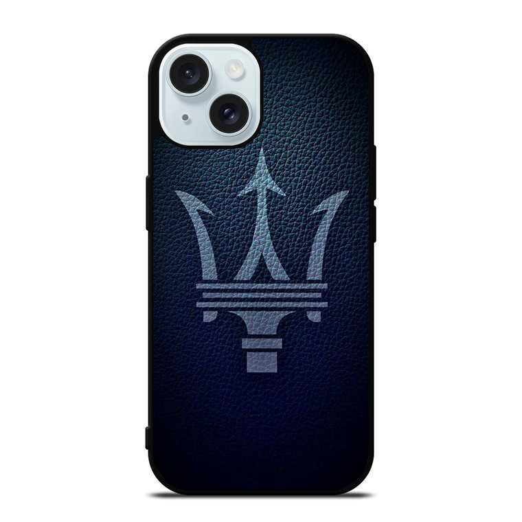 MASERATI LEATHER LOGO iPhone 15 Case Cover