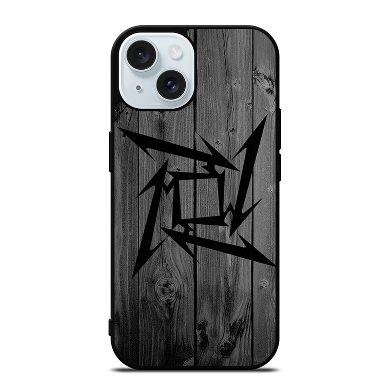 METALLICA METAL BAND WOOD ICON iPhone 15 Case Cover METALLICA METAL BAND WOOD ICON iPhone 15 Case Cover
