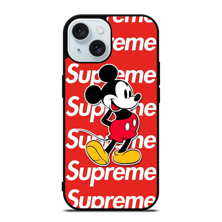 MICKEY MOUSE DISNEY SUPREME iPhone 15 Case Cover MICKEY MOUSE DISNEY SUPREME iPhone 15 Case Cover